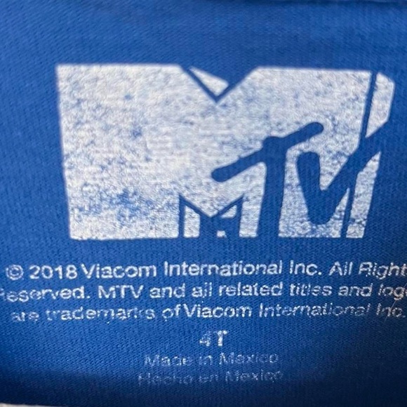 MTV Kids Tee in Blue with Yellow Accents - Picture 3 of 4